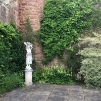 Sculpture in a walled garden
